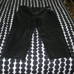 NWT Banana Republic Black Genuine Lambskin Leather Mid Rise Straight Leg Pants